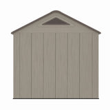 Casuta / magazie de gradina din polietilena HDPE MESTERINO PLATO-A, usi si acoperis maro, pereti gri antracit, 250x180x242 cm, cu podea din plastic HDPE, cinci carlige si doua polite CADOU