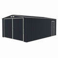 Garaj / depozit metalic MESTERINO S1004-C, gri/bej, 380x540x232 cm, cu usa dubla