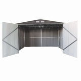 Garaj / depozit metalic MESTERINO S1004-C, gri/bej, 380x540x232 cm, cu usa dubla