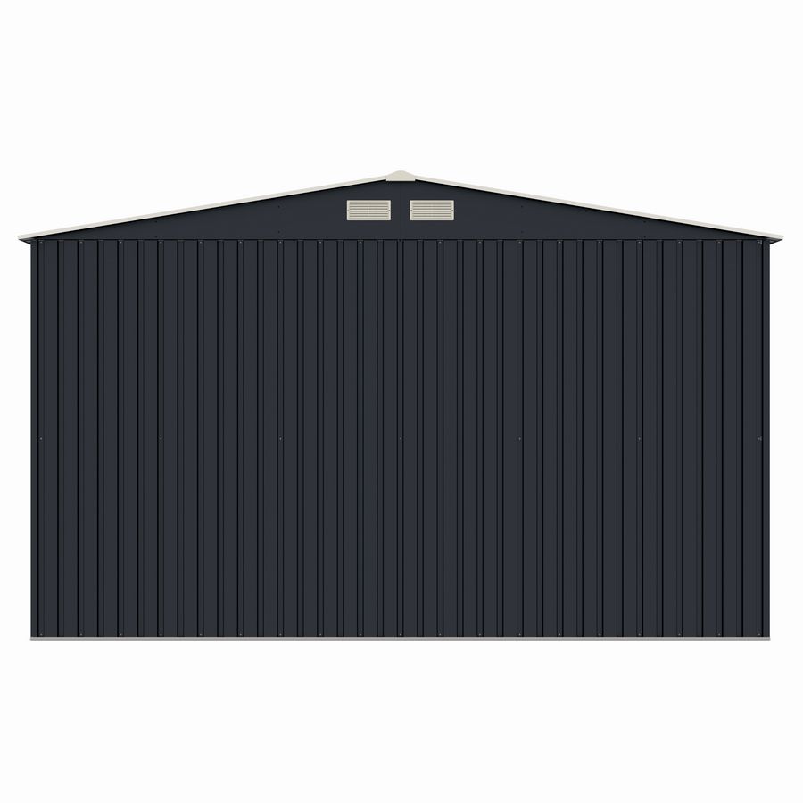 Garaj / depozit metalic MESTERINO S1004-C, gri/bej, 380x540x232 cm, cu usa dubla