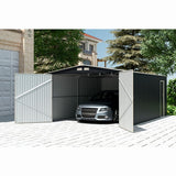 Garaj / depozit metalic MESTERINO S1004-C, gri/bej, 380x540x232 cm, cu usa dubla