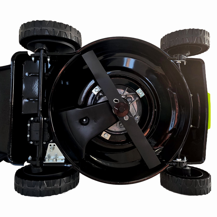 Masina tuns iarba/gazon autopropulsata MESTERINO BJXSM41-139, motor LONCIN 4 timpi, 3.3 cai, sasiu metal, latime taiere 41 cm, 8 nivele de taiere, sac colector 45 litri