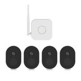 Kit mini NVR Video ANNKE N44WEH+I41DL*4, statie tip baza cu 4 camere interior/exterior 2MP, Full HD, baterie, rezistent la intemperii