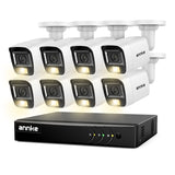 Sistem performant de supraveghere video ANNKE DW81KN+CR1CV*8, DVR 8 canale hibrid, 8 camere tip Bullet interior/exterior, 5MP, Ultra HD/2k+, lumina duala IR si alba, vedere nocturna, audio, rezistent la intemperii