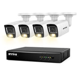 Sistem performant de supraveghere video ANNKE DW81KN+CR1CV*4, DVR 8 canale Hibrid, 4 camere tip Bullet interior/exterior 5MP, Ultra HD/2k+, lumina duala IR si alba, vedere nocturna, audio, rezistent la intemperii