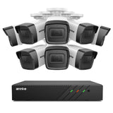 Sistem performant de supraveghere video ANNKE N98PBL+I51DL*8, PoE, NVR 8 canale, 8 camere tip Bullet interior/exterior 5MP, Ultra HD/2k+, vedere nocturna IR, audio, rezistent la intemperii