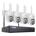 Sistem performant de supraveghere video WiFi ANNKE N98WHR+I51CP*4, NVR 8 canale, 4 camere tip Dome interior/exterior 5MP, Ultra HD/2k+, vedere nocturna IR, audio, rezistent la intemperii