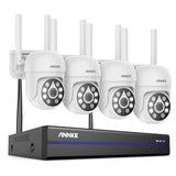 Sistem performant de supraveghere video WiFi ANNKE N98WHR+I51CP*4, NVR 8 canale, 4 camere tip Dome interior/exterior 5MP, Ultra HD/2k+, vedere nocturna IR, audio, rezistent la intemperii