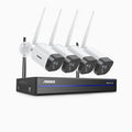 Sistem performant de supraveghere video WiFi ANNKE N48WHR+I71GK*4, NVR 8 canale, 4 camere tip Bullet 3MP, Super HD, vedere nocturna IR, audio, rezistent la intemperii