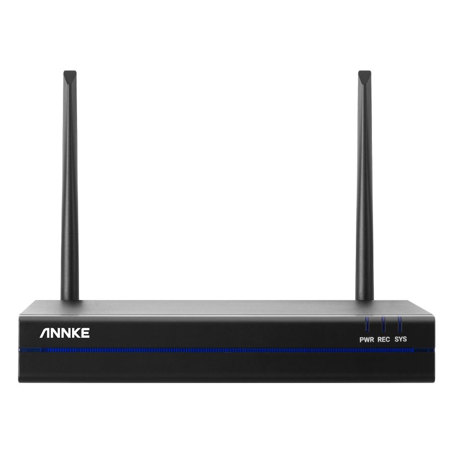 Sistem performant de supraveghere video WiFi ANNKE N48WHR+I71GK*4, NVR 8 canale, 4 camere tip Bullet 3MP, Super HD, vedere nocturna IR, audio, rezistent la intemperii