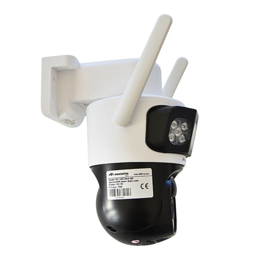 Camera de supraveghere WI-FI MESTERINO VISIO MT-IP7364-WF, cu panou solar, 4MP, doua camere, senzor de miscare, PTZ, by ENSTER