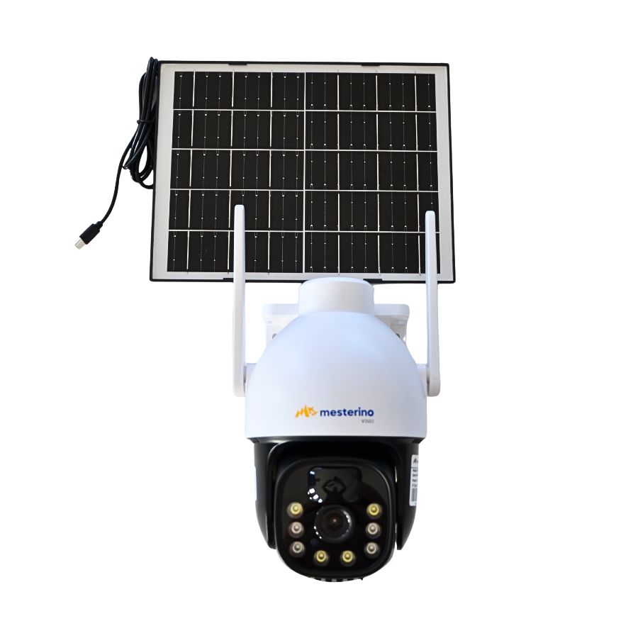 Camera de supraveghere cu cartela SIM MESTERINO VISIO MT-IPE7284-4G, cu panou solar, 4MP, senzor de miscare, PTZ, by ENSTER