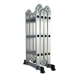 Scara multifunctionala din aluminiu cu balama 4X3 trepte MESTERINO TOOLS MTJL201-4X3, 3.6 metri, greutate maxima 150 kg