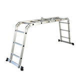 Scara multifunctionala din aluminiu cu balama 4X3 trepte MESTERINO TOOLS MTJL201-4X3, 3.6 metri, greutate maxima 150 kg