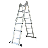 Scara multifunctionala din aluminiu cu balama 4X3 trepte MESTERINO TOOLS MTJL201-4X3, 3.6 metri, greutate maxima 150 kg