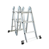Scara multifunctionala din aluminiu cu balama 4X3 trepte MESTERINO TOOLS MTJL202-4X3, 3.55 metri, greutate maxima 150 kg