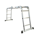 Scara multifunctionala din aluminiu cu balama 4X3 trepte MESTERINO TOOLS MTJL202-4X3, 3.55 metri, greutate maxima 150 kg