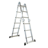 Scara multifunctionala din aluminiu cu balama 4X3 trepte MESTERINO TOOLS MTJL202-4X3, 3.55 metri, greutate maxima 150 kg