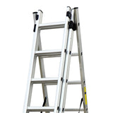 Scara combinata din aluminiu 3X9 trepte MESTERINO TOOLS MTJL207-3X9, 5.93 metri, greutate maxima 150 kg