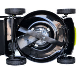Masina tuns iarba/gazon autopropulsata MESTERINO BJXSM46-139, motor LONCIN 4 timpi, 3.3 cai, sasiu metal, latime taiere 46 cm, 8 nivele de taiere, sac colector 55 litri