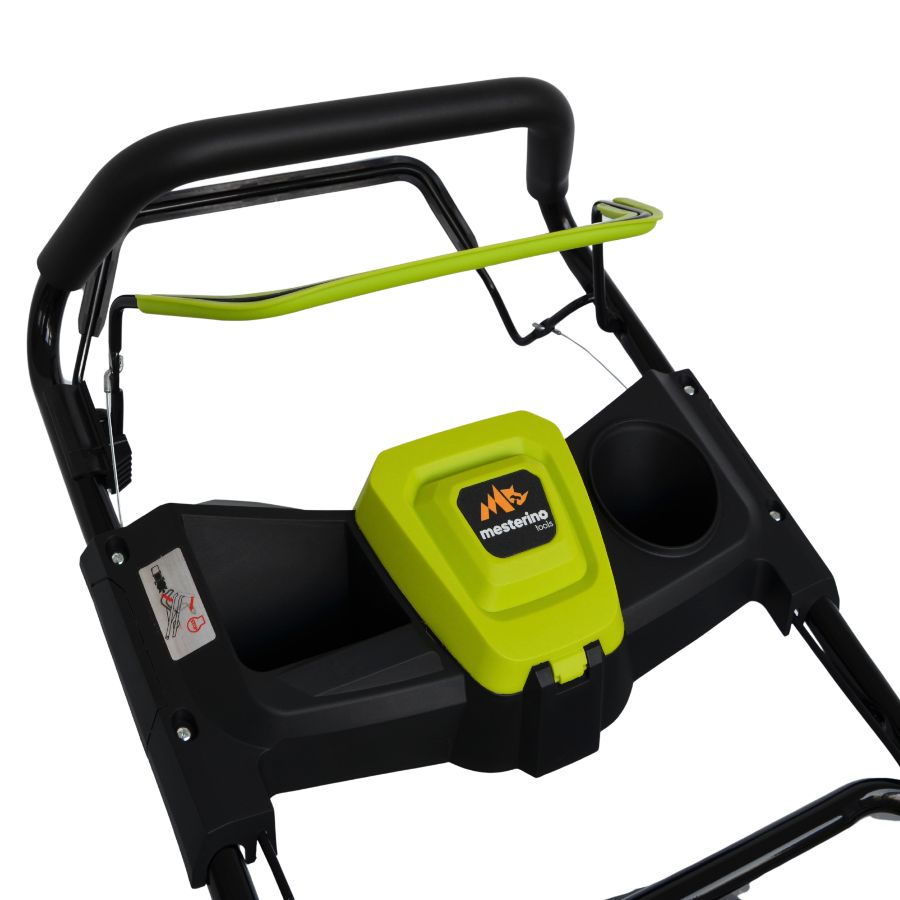 Masina tuns iarba/gazon autopropulsata MESTERINO BJXPM51-196, motor LONCIN 4 timpi, 5.5 cai, sasiu metal, latime taiere 51 cm, 8 nivele de taiere, sac colector 60 litri, evacuare lateral si mulcire