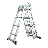 Scara multifunctionala din aluminiu cu balama 4X4 trepte MESTERINO TOOLS MTJL202-4X4, 4.67 metri, greutate maxima suportata 150 kg