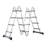 Scara multifunctionala din aluminiu cu balama 4X4 trepte MESTERINO TOOLS MTJL202-4X4, 4.67 metri, greutate maxima suportata 150 kg