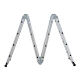 Scara multifunctionala din aluminiu cu balama 4X4 trepte MESTERINO TOOLS MTJL202-4X4, 4.67 metri, greutate maxima suportata 150 kg