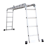 Scara multifunctionala din aluminiu cu balama 4X4 trepte MESTERINO TOOLS MTJL202-4X4, 4.67 metri, greutate maxima suportata 150 kg