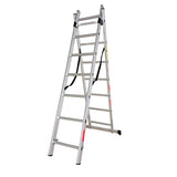 Scara combinata din aluminiu 2X7 trepte, MESTERINO TOOLS MTJL206-2X7, 3.22 metri, greutate maxima suportata 150 kg