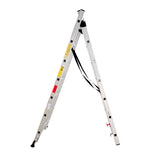 Scara combinata din aluminiu 2X7 trepte, MESTERINO TOOLS MTJL206-2X7, 3.22 metri, greutate maxima suportata 150 kg