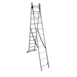 Scara combinata din aluminiu MESTERINO TOOLS MTJL206-2X11, 2X11 trepte, 5.46 metri, greutate maxima suportata 150 kg