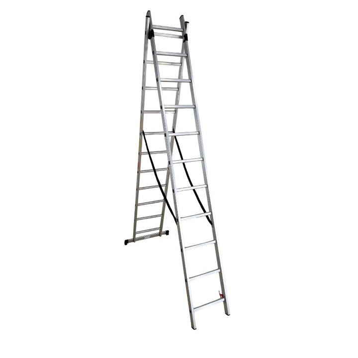 Scara combinata din aluminiu MESTERINO TOOLS MTJL206-2X11, 2X11 trepte, 5.46 metri, greutate maxima suportata 150 kg