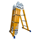 Scara multifunctionala din fibra de sticla MESTERINO TOOLS MTJL-404B, 4x4 trepte, 4.72 metri, greutate maxima suportata 150 kg