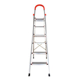 Scara pliabila din aluminiu tip D MESERINO TOOLS MTJL-301-6T, 6 trepte, 1.9 metri, greutate maxima suportata 150 kg