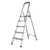 Scara pliabila din aluminiu cu platforma MESTERINO TOOLS MTJL-302-1x5, 5 trepte, 1.5 metri, greutate maxima suportata 150 kg