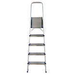 Scara pliabila din aluminiu cu platforma MESTERINO TOOLS MTJL-302-1x5, 5 trepte, 1.5 metri, greutate maxima suportata 150 kg