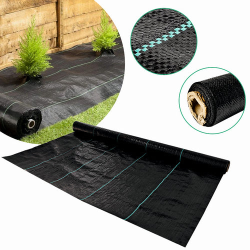 Folie antiburuieni/mulcire din polipropilena, MESTERINO PP10005100, 0,5 m X 100 m, densitate 100g/mp culoare neagra cu dungi, protectie UV