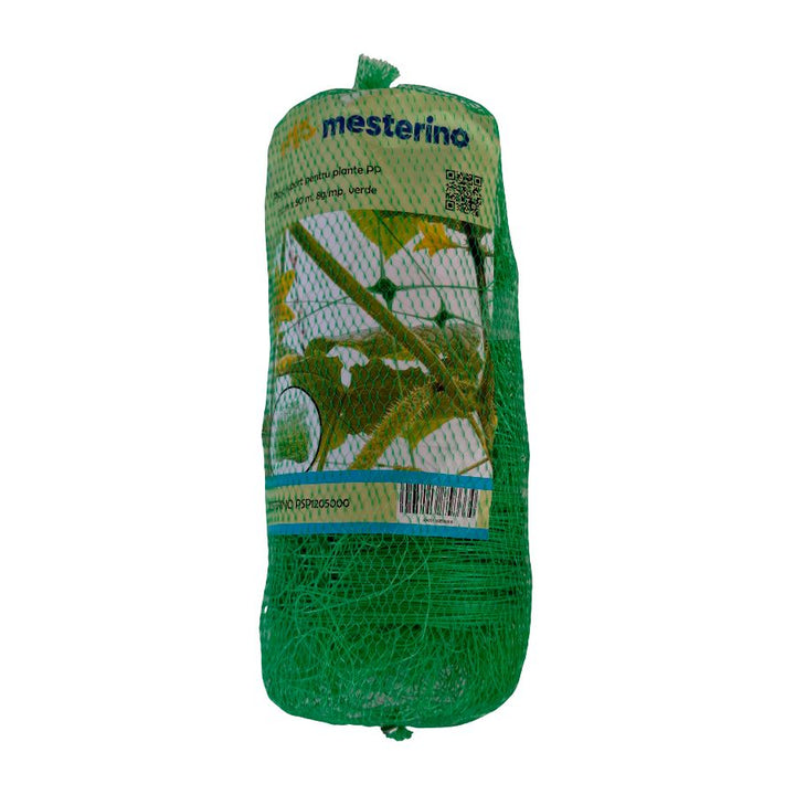 Plasa suport pentru plante din polipropilena MESTERINO PSP1205000, 1.20 m x 50 m, 8 g/mp, verde