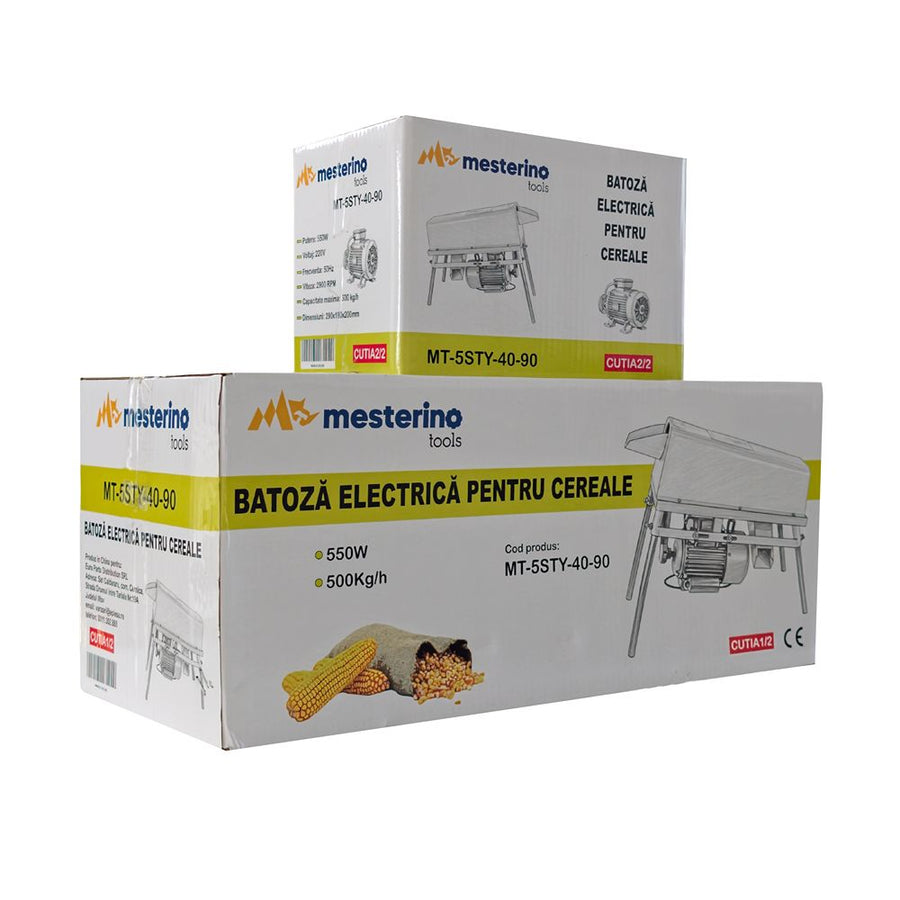 Batoza electrica pentru cereale MESTERINO TOOLS MT-5STY-40-90, putere 0.55 KW, 2900 RPM, 500 kg/h
