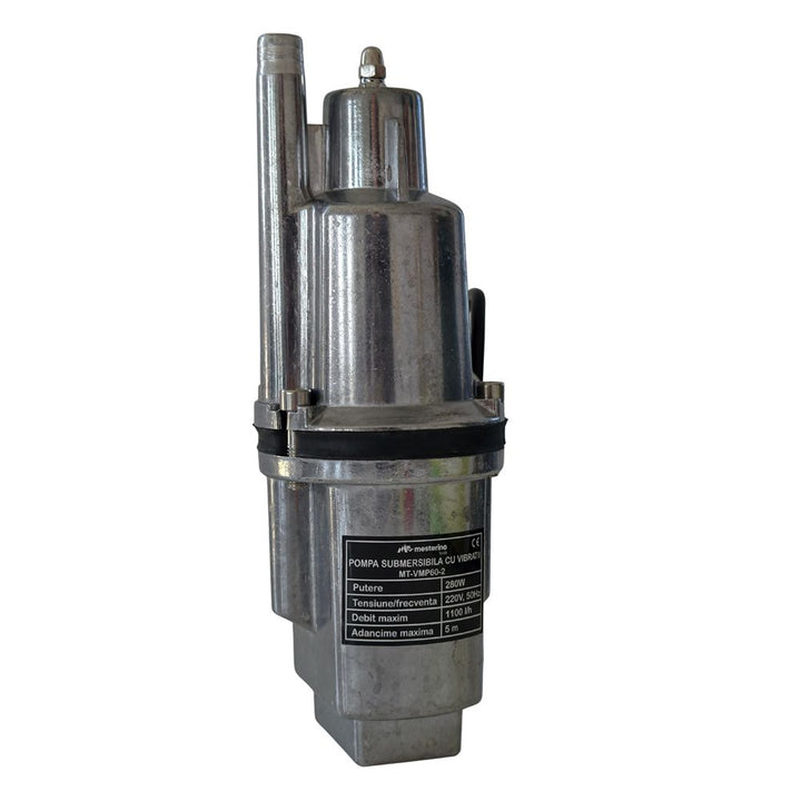 Pompa submersibila cu vibratii MESTERINO TOOLS MT-VMP60-2, 280 W, 1100 l/h, adancime maxima 5 m, cablu 10 m