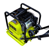 Placa compactoare cu kit roti MESTERINO TOOLS MT-29340, motor LONCIN 79 cc pe benzina, putere 2.8 CP, dimensiuni placa 400 x 320 mm, 5900 vpm, forta centrifuga 8200 N, greutate de operare 50 kg