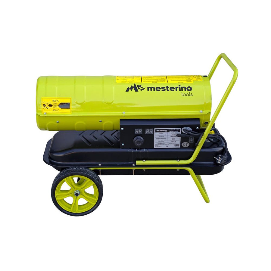 Tun de caldura pe motorina MESTERINO MTRY-50, putere 50 KW, ventilator 230 W, volum aer 720 m3/h, capacitate rezervor combustibil 19 litri