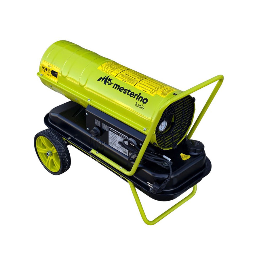 Tun de caldura pe motorina MESTERINO MTRY-50, putere 50 KW, ventilator 230 W, volum aer 720 m3/h, capacitate rezervor combustibil 19 litri
