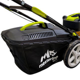 Masina pentru tuns iarba/gazon autopropulsata MESTERINO MTBJXPM51N-196, sasiu de metal, motor 4T 196 cmc, putere 5 CP, diametru taiere 51 cm, 8 nivele de taiere, sac colector 60 litri, evacuare lateral si mulcire