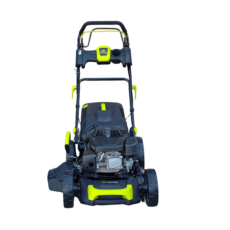 Masina autopropulsata pentru tuns iarba/gazon MESTERINO MTBJXPM51N-224, motor 4T LONCIN 224 cmc, 6.1 CP, latime taiere 51 cm, 8 nivele de taiere, sac colector 60 litri, evacuare laterala si mulcire
