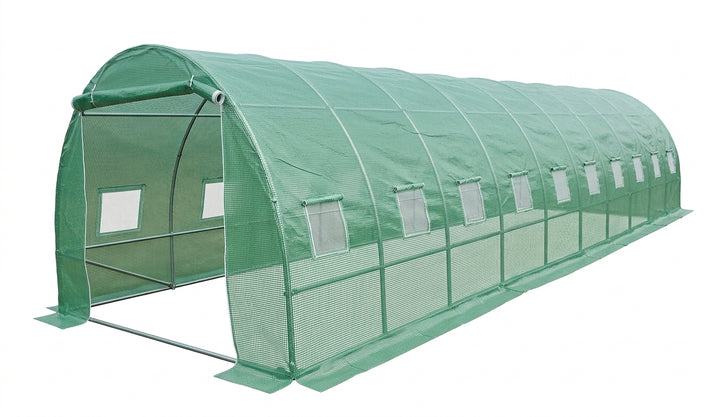 Sera din polietilena pentru gradina MESTERINO MTGH-103, dimensiuni 10x3x2 m, 135 g/m2, structura tevi din otel galvanizat