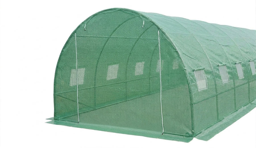 Sera din polietilena pentru gradina MESTERINO MTGH-103, dimensiuni 10x3x2 m, 135 g/m2, structura tevi din otel galvanizat