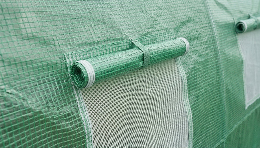 Sera din polietilena pentru gradina MESTERINO MTGH-103, dimensiuni 10x3x2 m, 135 g/m2, structura tevi din otel galvanizat
