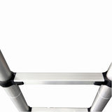 Scara telescopica din aluminiu dubla MESTERINO TOOLS JMTJL-101-D3.8M+3.8M, 3.8+3.8 metri, 2x13 trepte, greutate maxima 150 kg